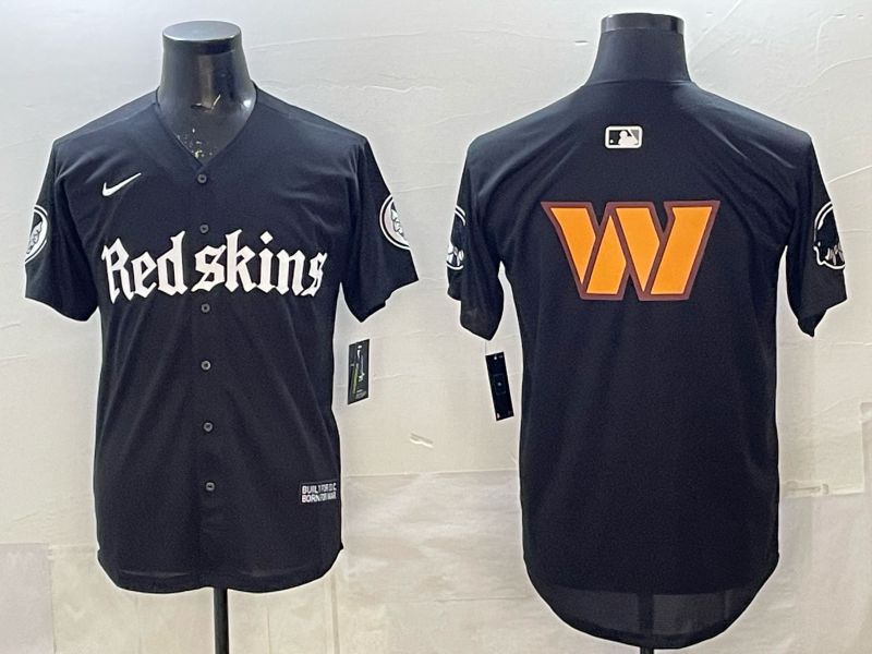 Men 2025 Nike Washington Redskins Blank Black 5th generation Joint Name Limited NFL Jersey 05